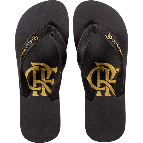 Chinelo Flamengo - Detalhes Dourados
