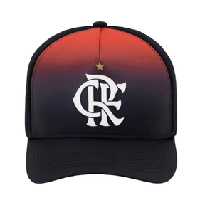 Boné Flamengo Aba Curva CRF Degradê Preto Super Cap - UN