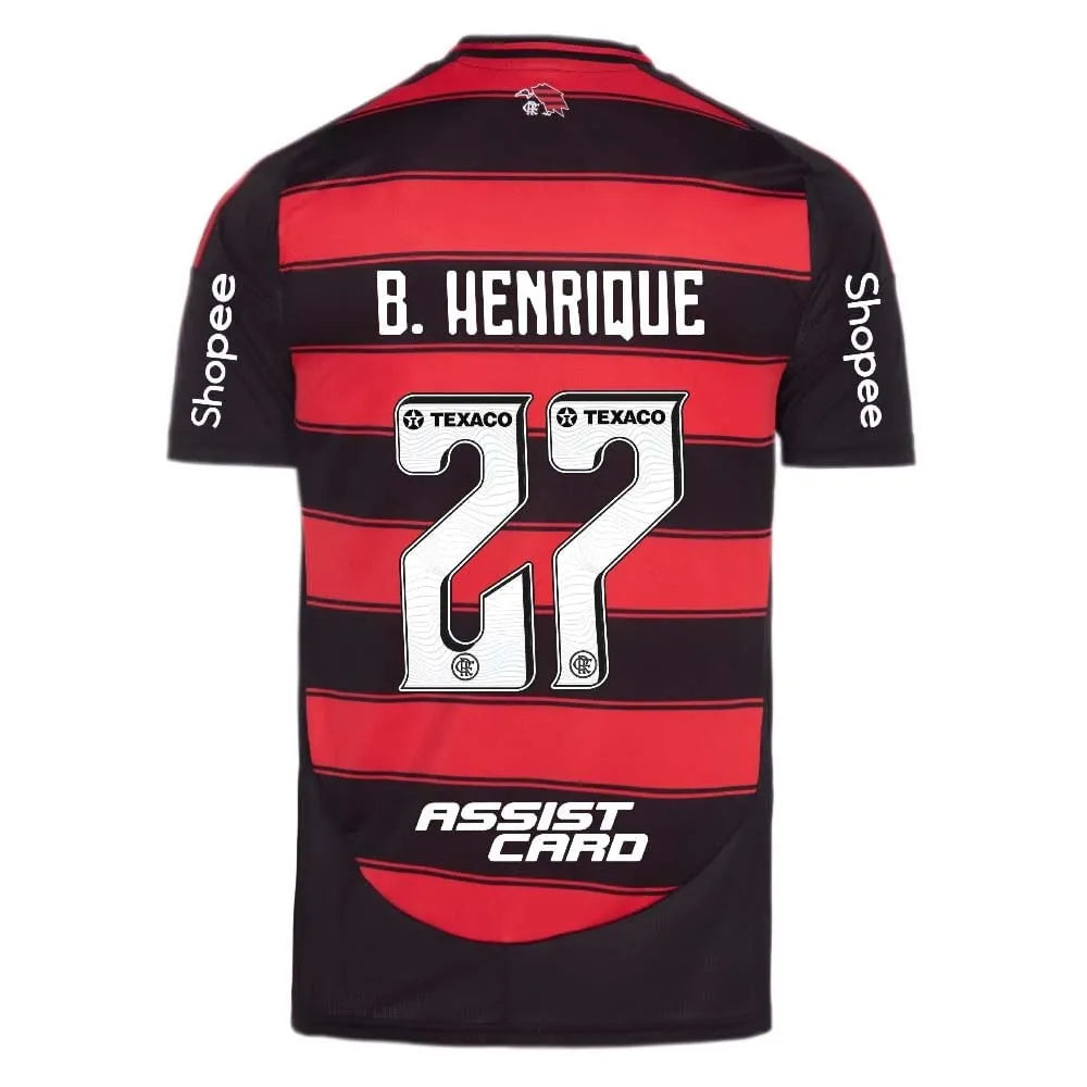 Manto Flamengo Jogo 1 Adidas 2025 – Com Kit Patrocínio – B. Henrique 27