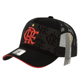 Boné Flamengo Aba Curva Escudo Faixa Frontal Zico Preto Super Cap - UN